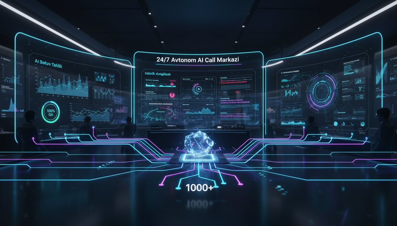 VOCO call-center AI dashboard preview showing live transcription across Uzbek, Russian and English
